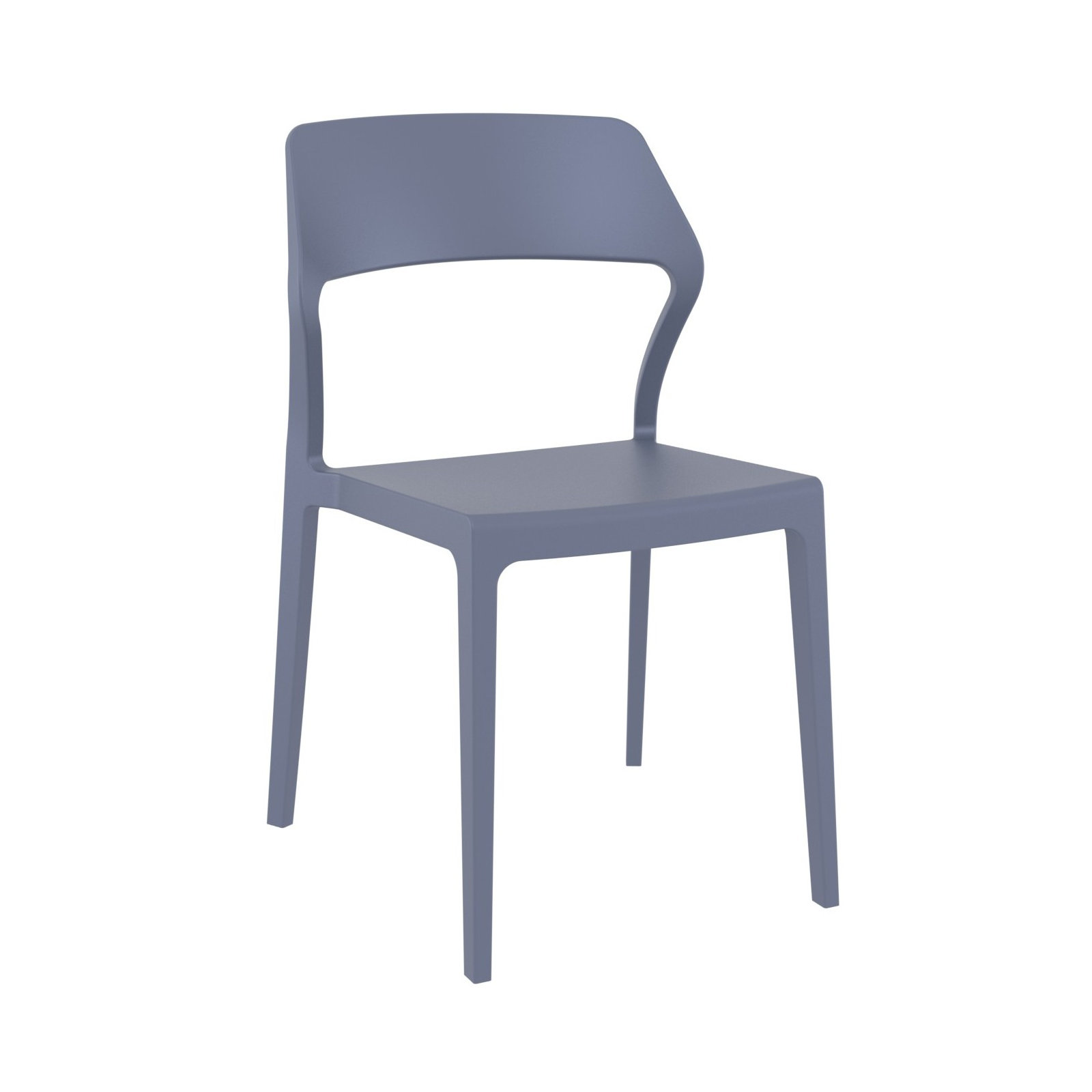 Farrah Stacking Patio Dining Side Chair, Dark Gray