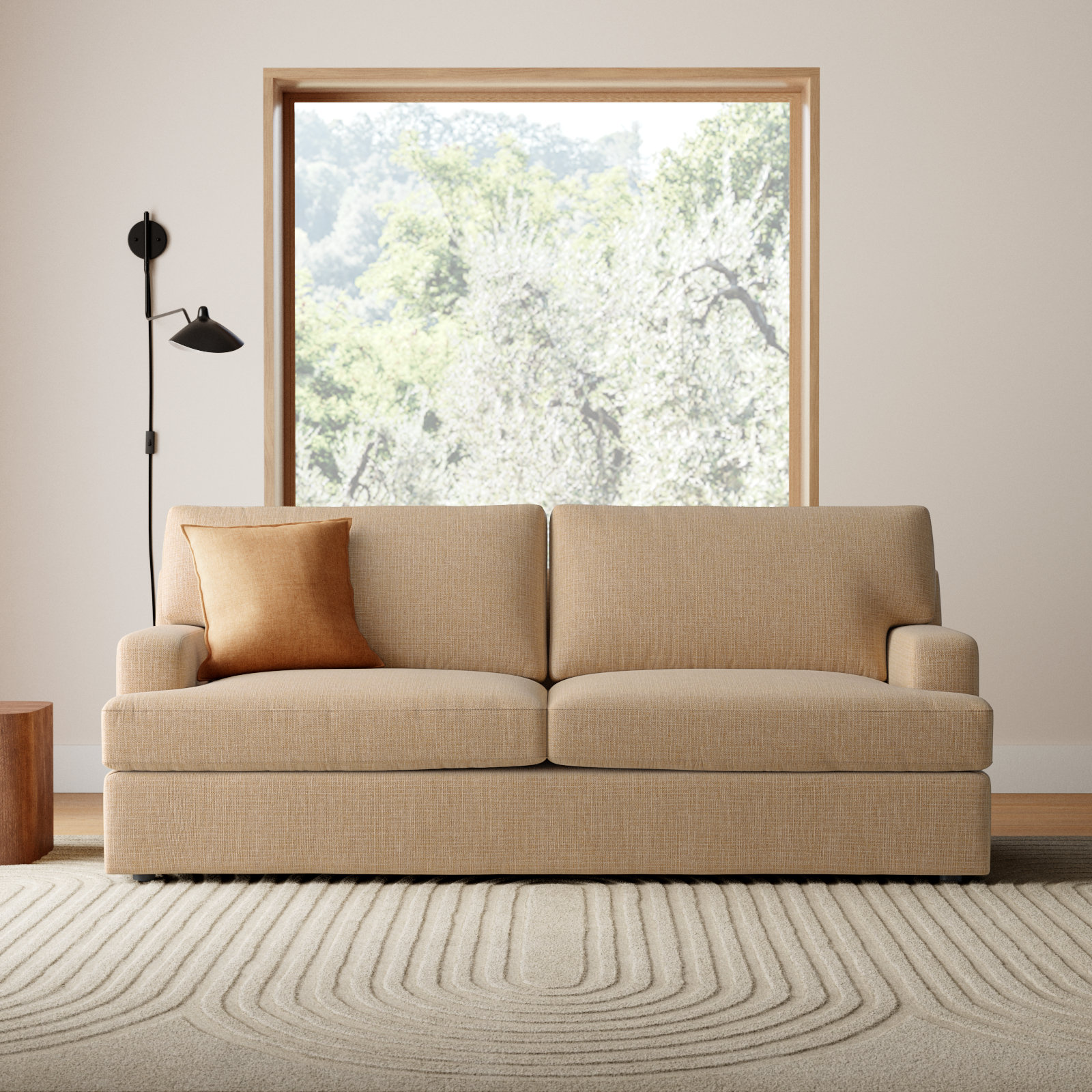 Cleo 84'' Sofa, Turbo Wheat Basketweave