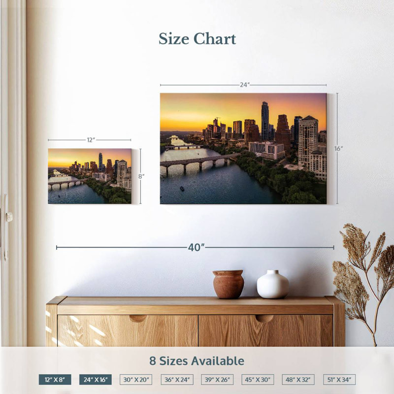 Sireci Austin Dusk Skyline, 16" H x 24" W