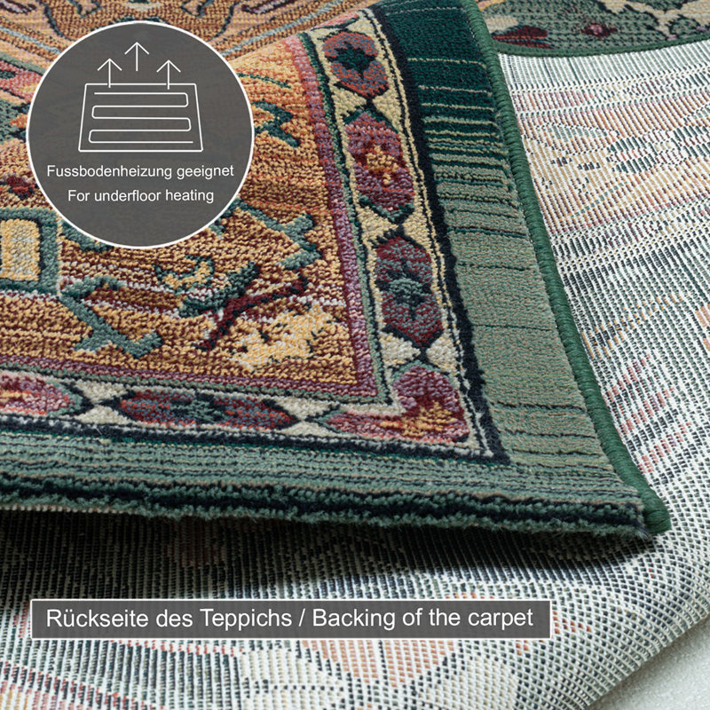 Pip Machine Woven Green Indoor Rug, Rectangle 90 x 160cm