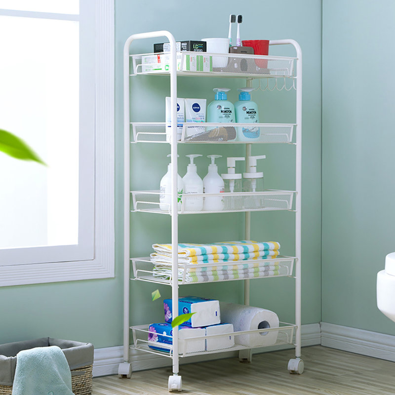 Audri Metal Bathroom Shelves, White