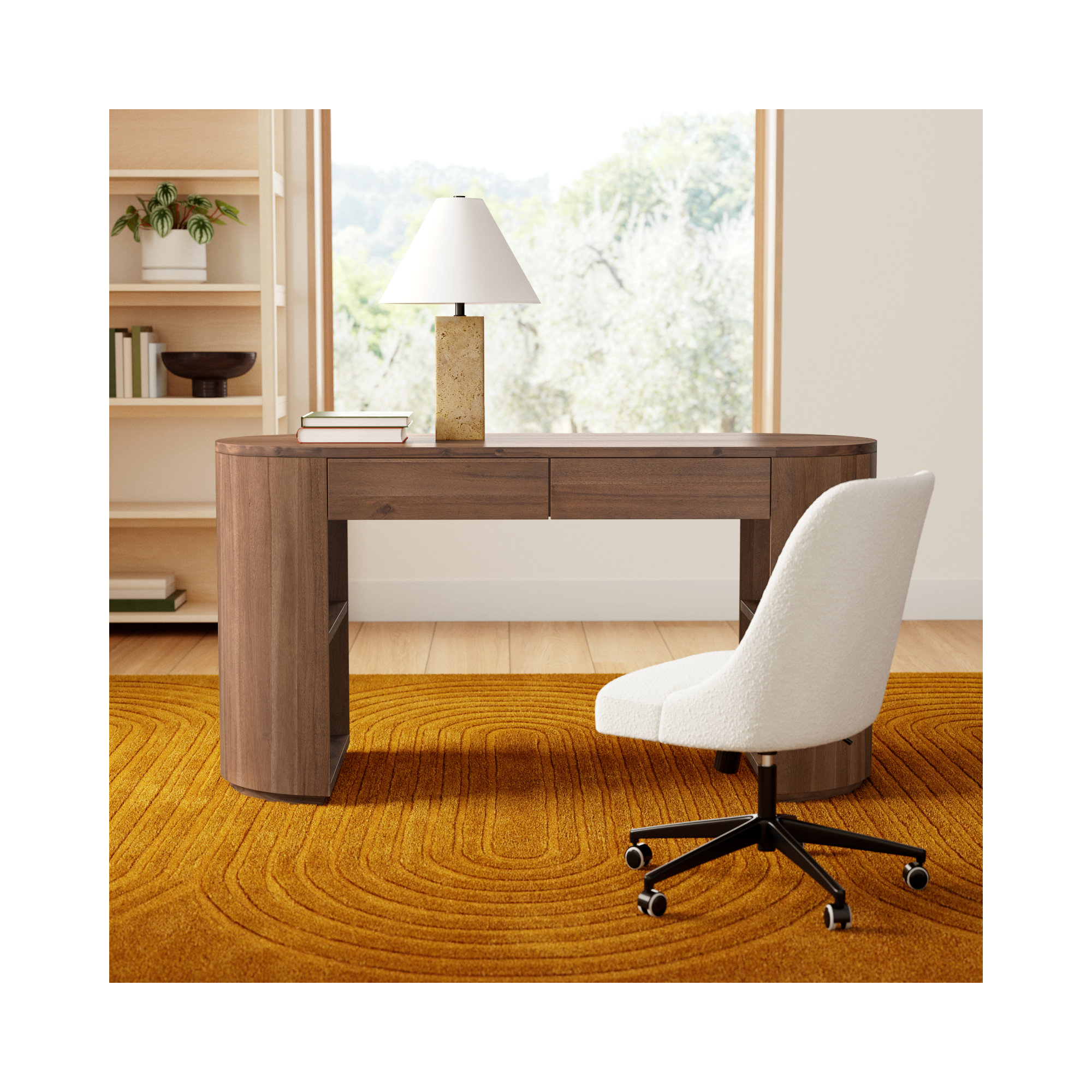 Lillian Writing Desk, Caramel Brown