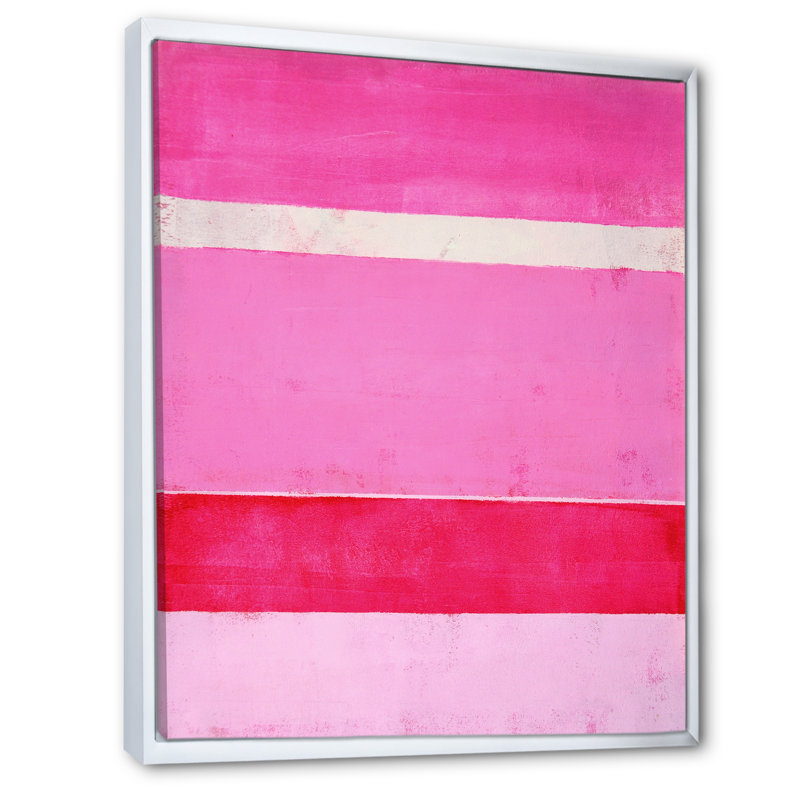 Fuchsia rose et champs de couleurs blancs - Art sur toile moderne et contemporain, H 12 po x l 8 po x P 1 po