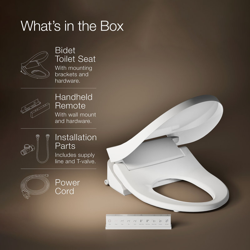 Elongated Bidet Toilet Seat With Remote Control