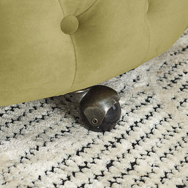 Jakora Velvet Swivel Barrel Chair, Khaki Green Velvet
