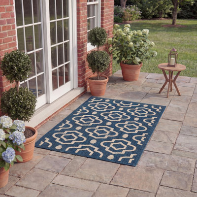 Tapis d'intérieur / extérieur à motif géométrique Herefordshire Performance