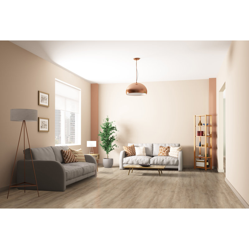 Parkland Refined Oak 7 in. x 48 in. 6.5mm 20mil Waterproof Rigid Core Luxury Vinyl Plank Flooring, Refined Oak