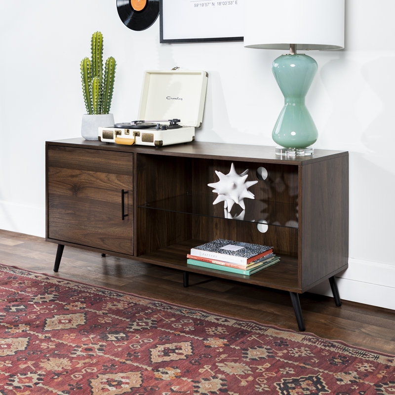 Villela Unfinished TV Stand for TVs up to 60", Dark Walnut