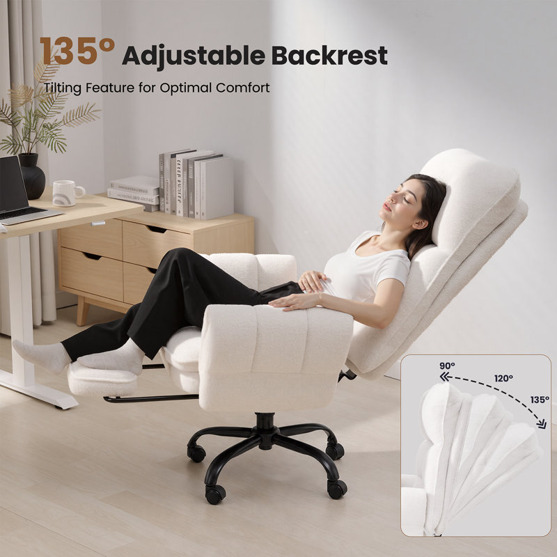 Big and Tall Office Chair, Flip Armrests for Pets & Cross Legged Sitting, Executive Ergonomic Computer Gaming Chair with Foot Rest