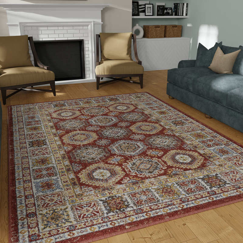Raavi Washable Oriental Indoor Rug, Rectangle 3'3" x 5'3"
