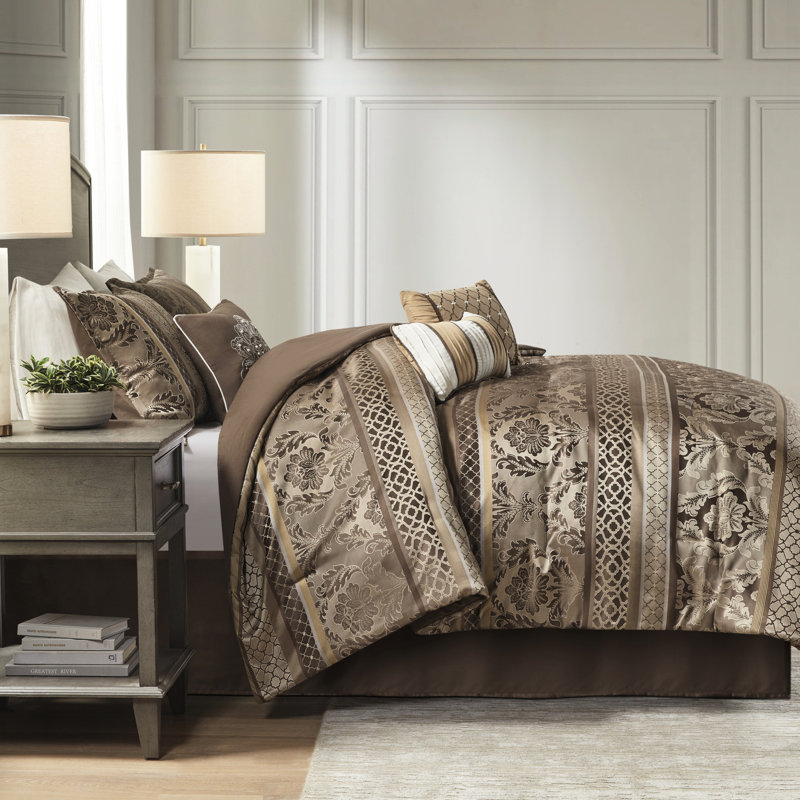 Édredon grand 7 pièces - brun / or, style céleste, design