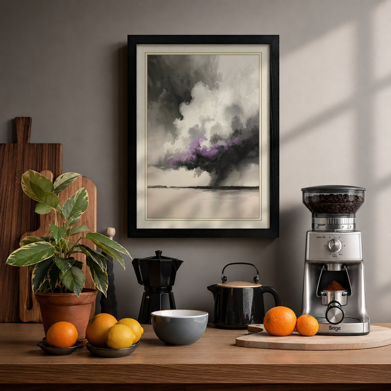 Storm And Stillness Abstract - Print, A1 - 84.1 x 59.4 cm, Black