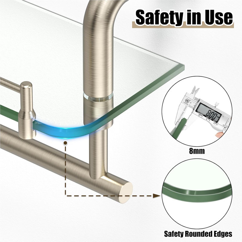 Rangement pour salle de bain Nelsi, Nickel brossé