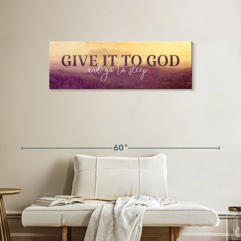 «Offrez-le à Dieu» sur toile, H 14 po x l 42 po 