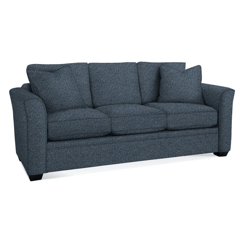 Bridgeport 85'' Upholstered Sofa, Black Finish, Basic Blue; 0317-63