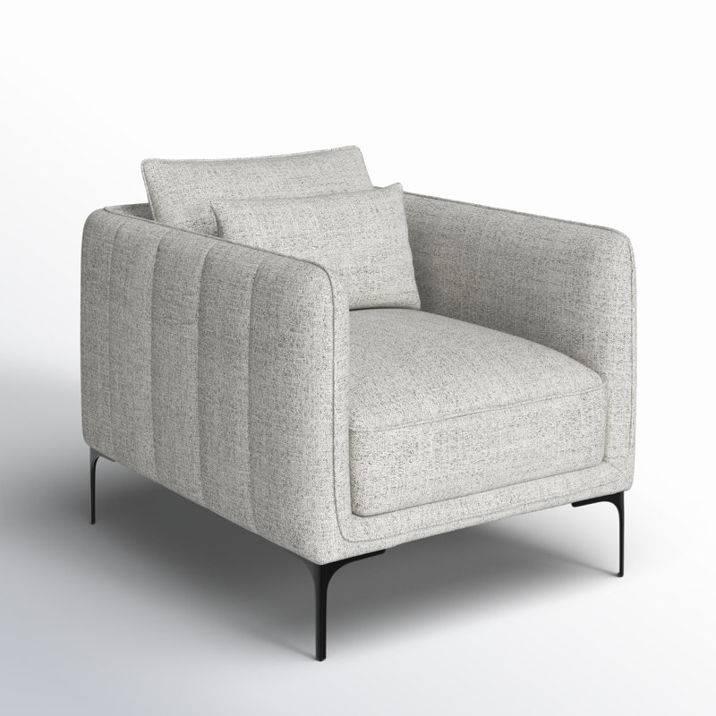 Rae Upholstered Armchair, Gray Heathered
