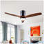 Ventilateurs de plafond en bois à intensité variable de 52 pouces avec lumières et télécommande - Ventilateur de plafond à profil bas 3 pales pour patio Ventilateur de chambre à coucher avec éclairage pour porche de salon