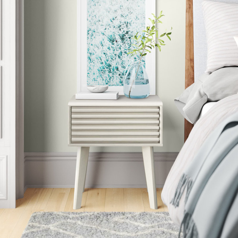 Render End Table Nightstand, White