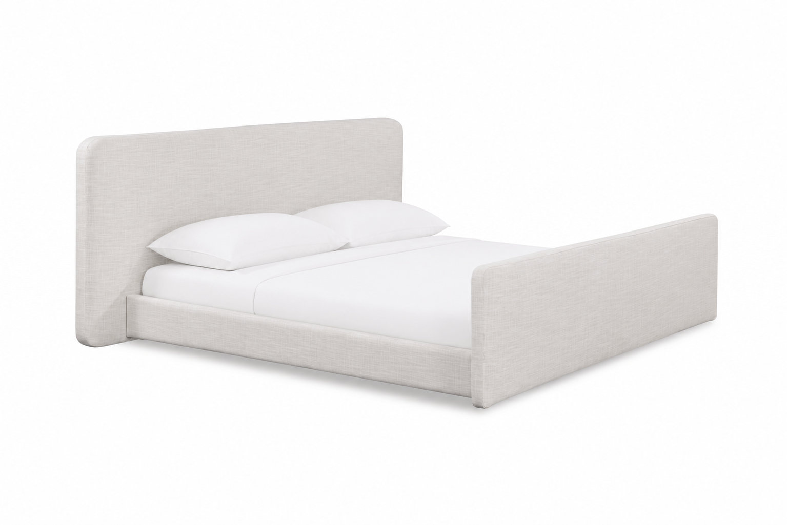 Dalina Upholstered King Bed Ivory Boucle Black, White Linen, King