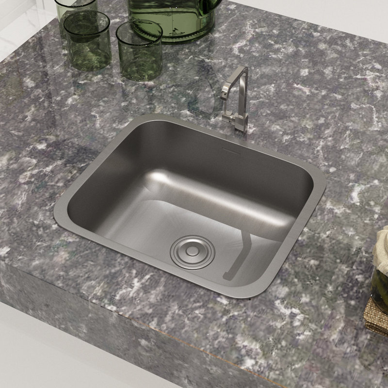 Belfry Kitchen Scout 360mm W Single Bowl Stainless Steel Kitchen Sink