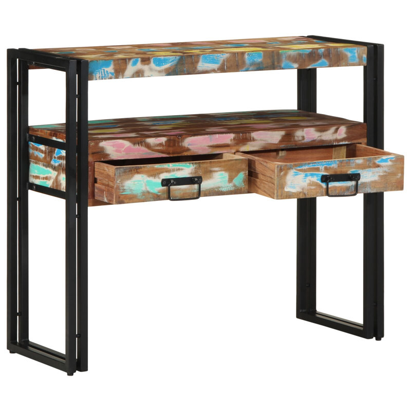 Solid Reclaimed Wood 90 X 33 X 75 Cm Side Table
