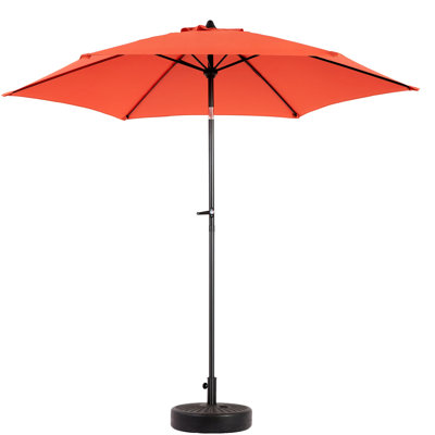 9FT Outdoor Patio Umbrella Outdoor Table Umbrella With Push Button Tilt And Crank, Market Umbrella 6 Sturdy Ribs , Deck, Backyard, Pool (Base Not Included)(Patio Umbrella)