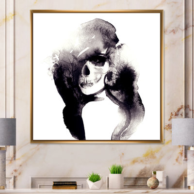 Portrait de femme, encre liquide, reproduction d'art sur toile