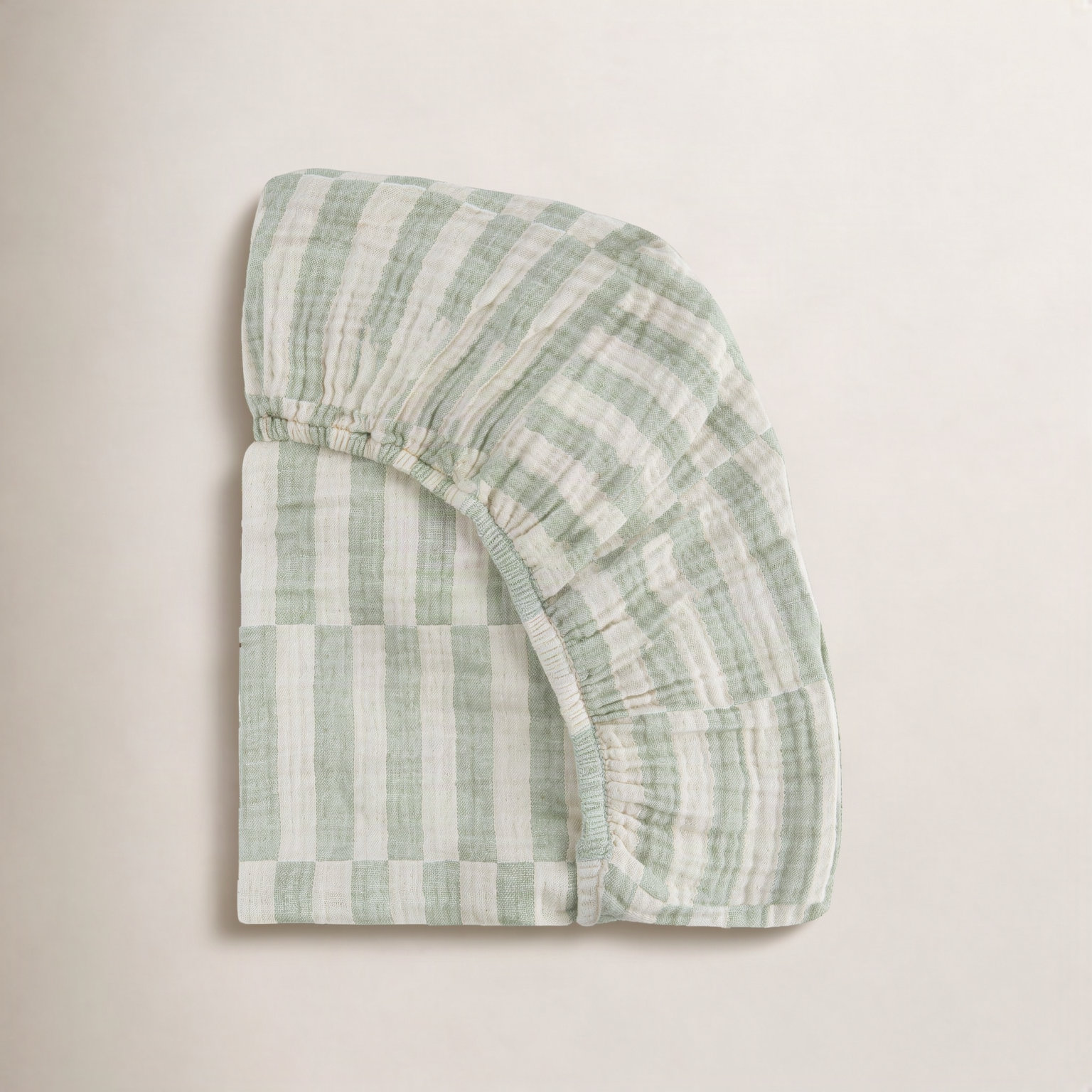 Midi Moss Stripe Muslin Crib Sheet