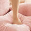 Canapé modulaire en L doux à 4 places en chenille rose-1137117169