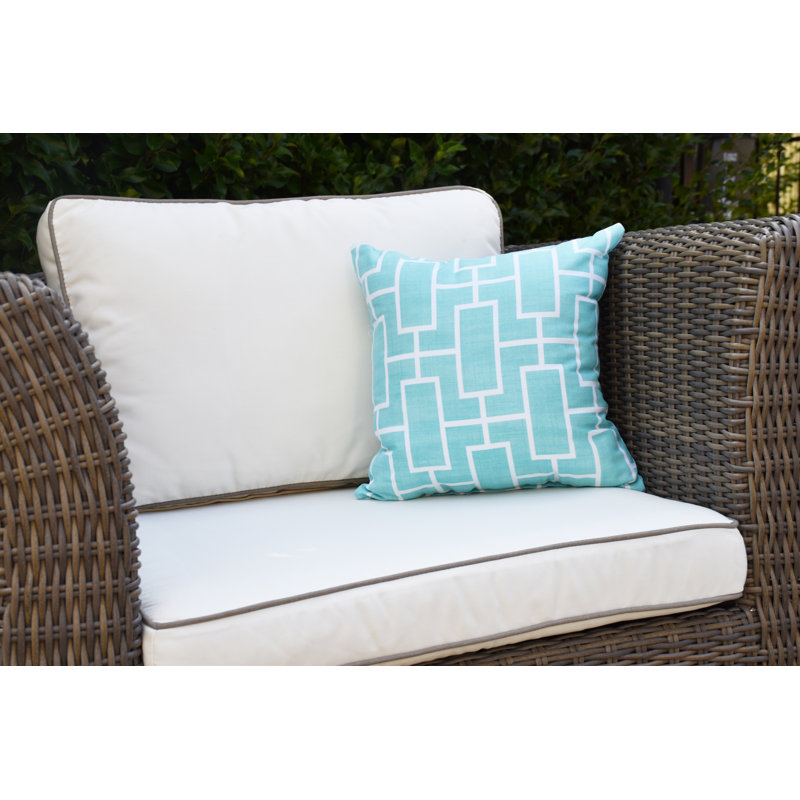 Housse et insert de coussin extérieur carré Palm Beach, Bleu, 18 po x 18 po