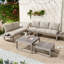 Outdoor Conversation Set 5 Places With 2 Sofas,1 Chair, 1 Corner Chair And Set Of 2 Coffee Table Grey-1563713121