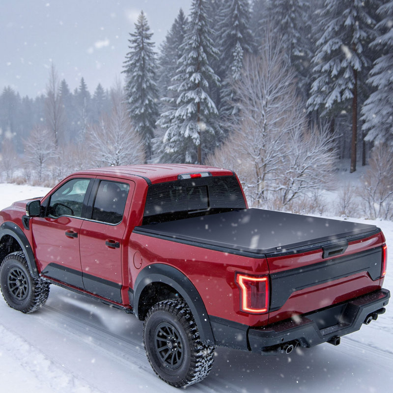 Soft Roll-Up Truck Bed Tonneau Cover, Compatible With 2015-2025 Ford F150 Styleside/Fleetside (Not Fit Flareside/Stepside), Fit 6.5 Ft (6 Ft 7 In/79 In) Bed, PVC Tonneau Cover With Aluminum Bars