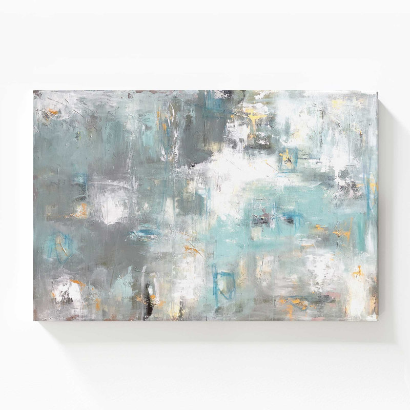 Toile tendue turquoise souvenirs, H 48 po x l 72 po, 3