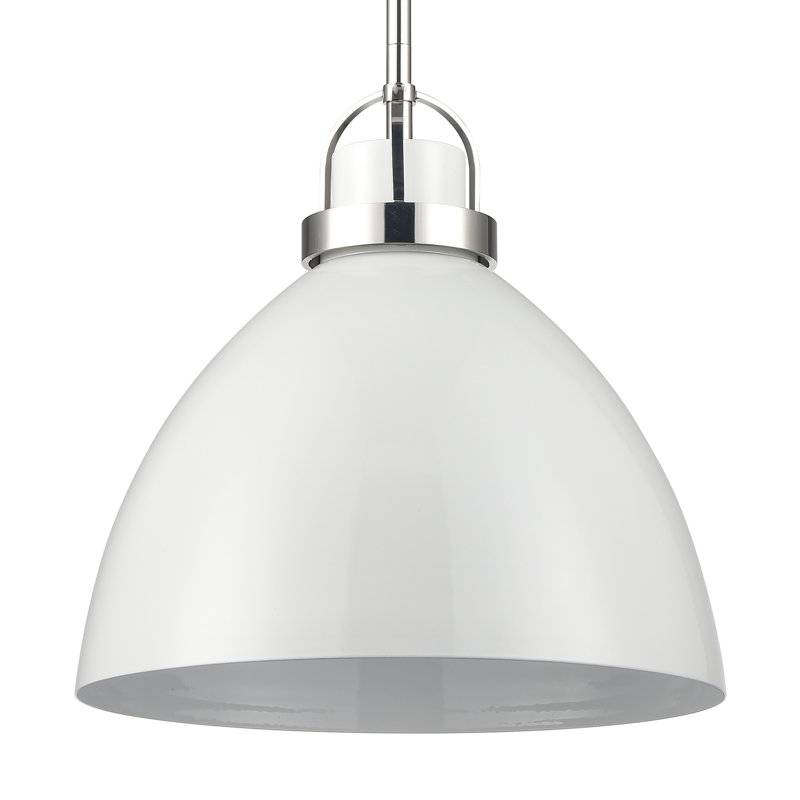 Luminaire suspendu 1 lumière Somerville, Blanc, Blanc