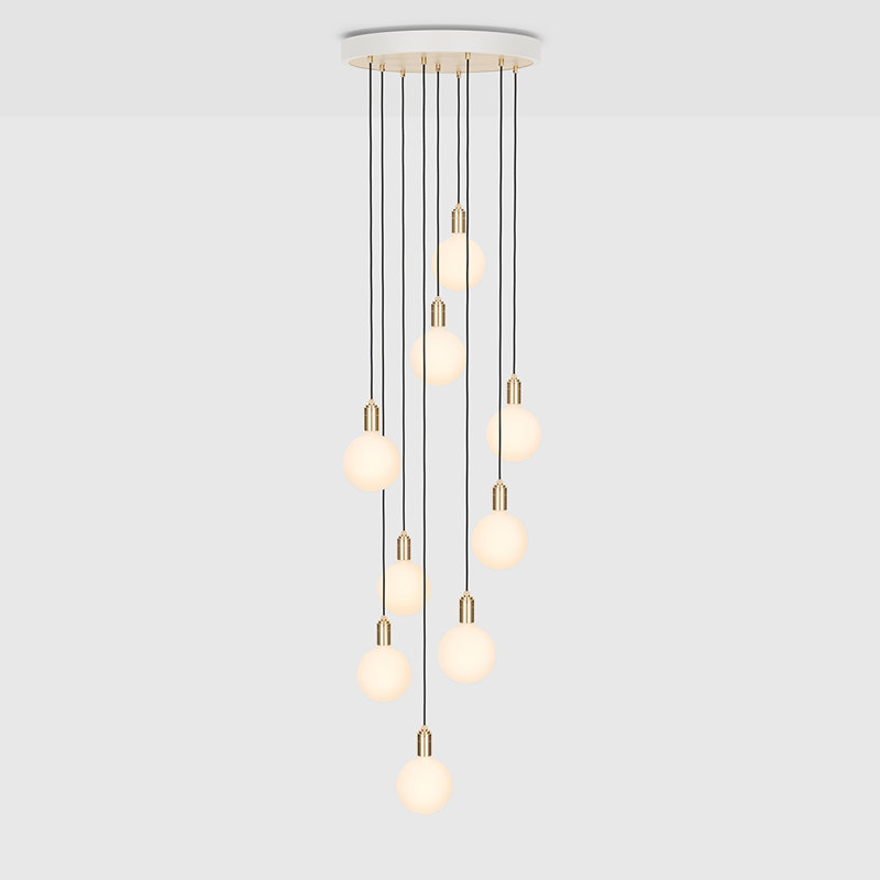 Brass 9-Light Globe LED Indoor/Outdoor Chandelier