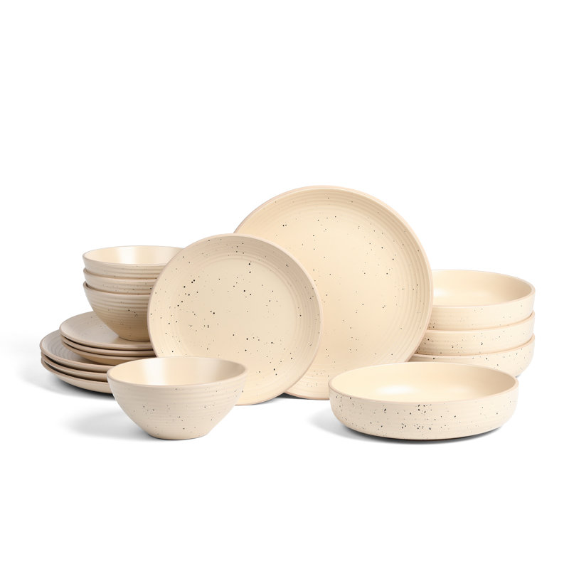 Stone Lain Lauren 16-Piece Dinnerware Set Stoneware, Beige