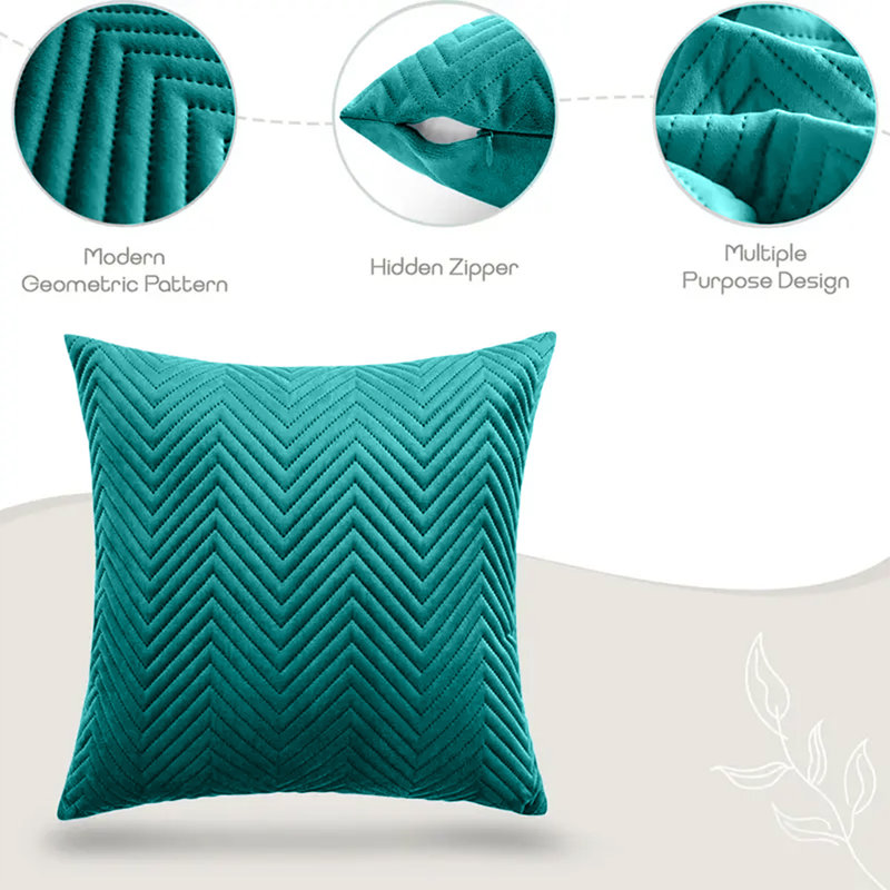 Square Cushion Cover, Emerald