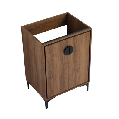 24'' Bathroom Vanity without Top Sink, Modern Bathroom Storage Cabinet with 2 Soft Closing Doors, Single Sink Bathroom Vanity