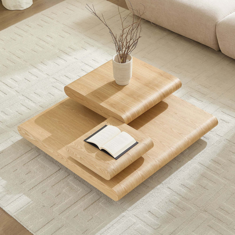 Table basse modulaire empilable 3 pièces en MDF pour salon, sans assemblage requis, polyvalente et peu encombrante