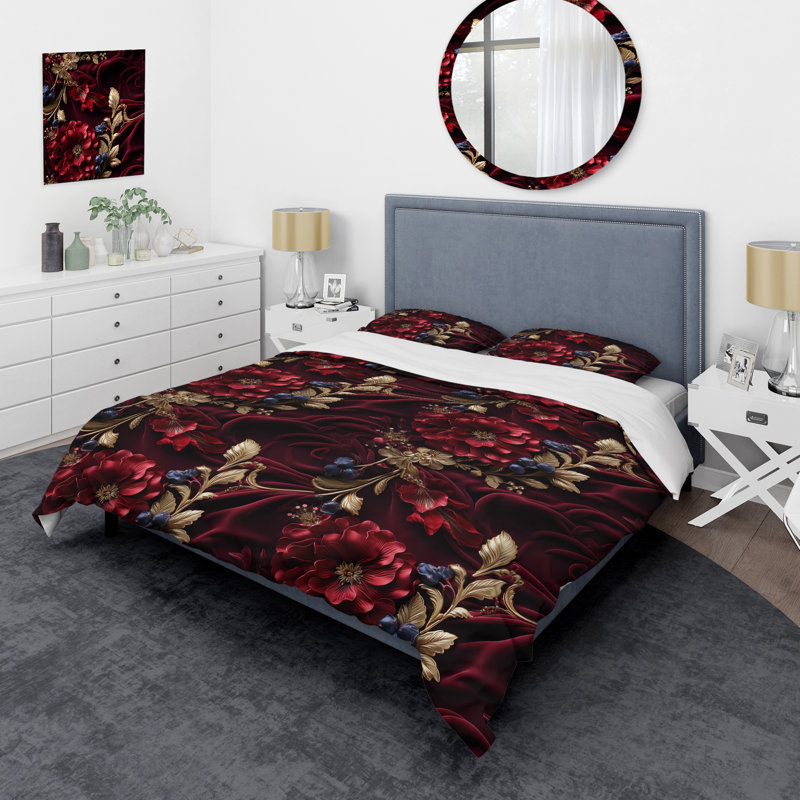 Ensemble de housse de couette Regal, Housse de couette pour grand lit et 2 taies décor