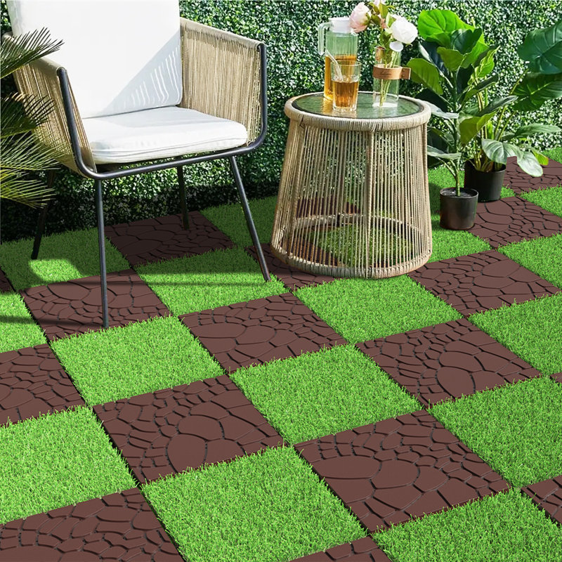 Carreaux de terrasse à verrouillage rapide pour porche et piscine avec texture de pierre