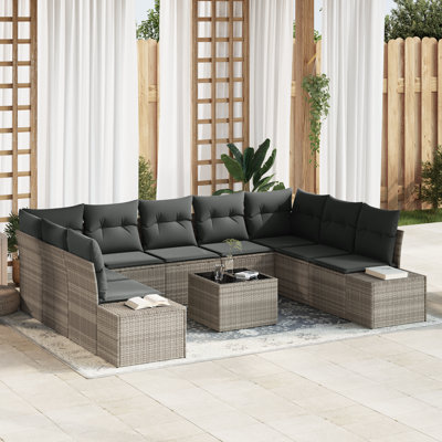 289cm Wide Patio Sofa with Cushions