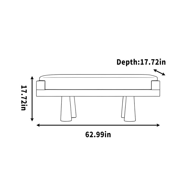 Vestiaire à langer en bois d'agneau, H 17,72 po x l 62,99 po x P 17,72 po
