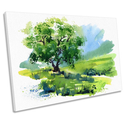 Green Landscape Tree Repro Framed - Wrapped Canvas Print