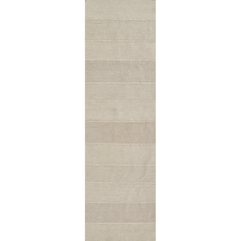 Koukila Linen Striped Area Rug in Beige, Runner 2'6" x 8'