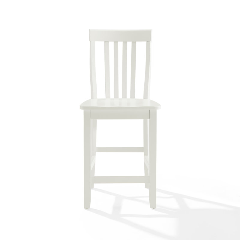 Diamondback Solid Wood Counter Stool, Counter Stool (24" Seat Height), White