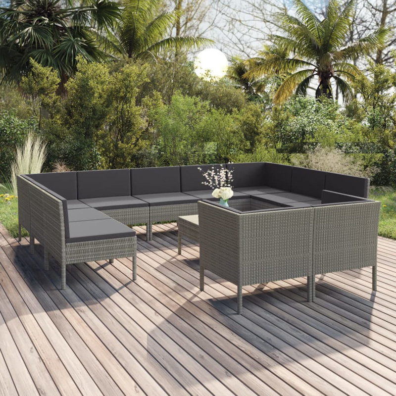 Ensemble de conversation modulaire 12 pièces, Gris