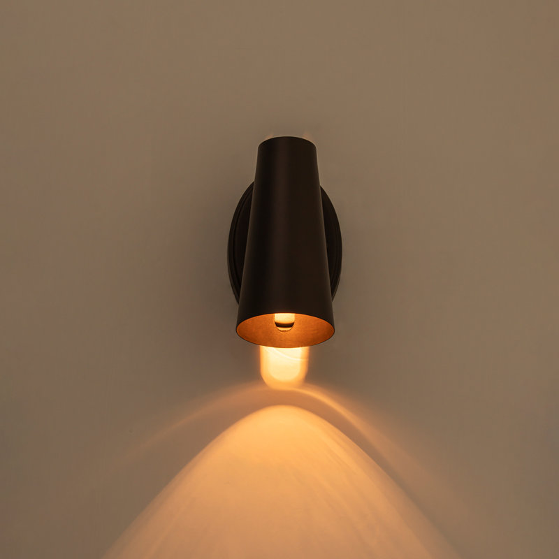 Modern 1-Light Metal Cone Shade Wall Sconce For Bathroom Vanity