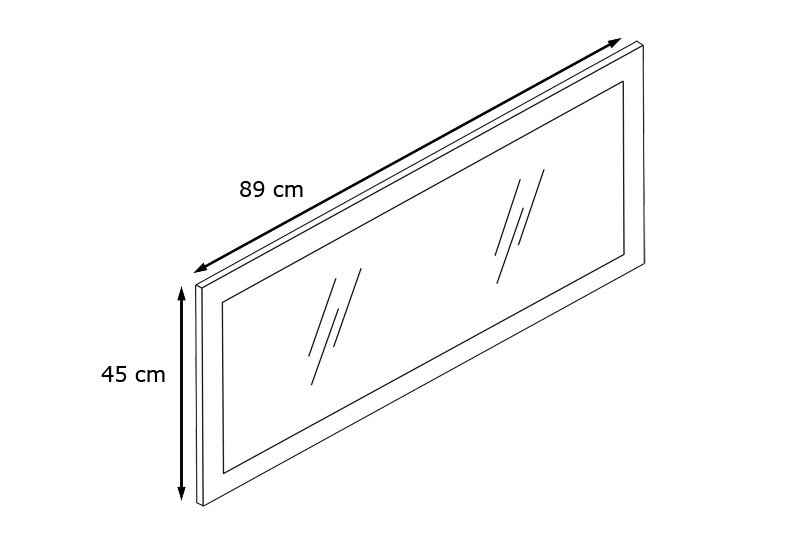 Comptche Engineered Wood Flat Wall Mirror, 89cm H x 45cm W, High-Gloss Petrol