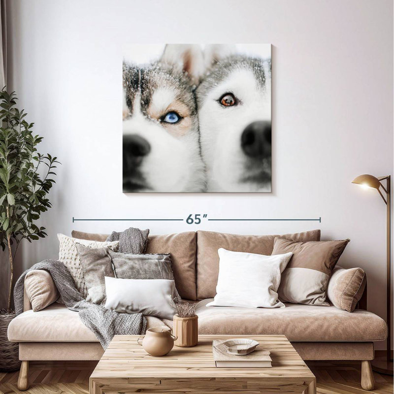 Crowle Husky Faces, 39" H x 39" W